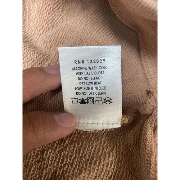 SIXTHREESEVEN Women's The Raglan Crewneck Sweatshirt in Nude Pink Size Large 4-1 - Picture 4 of 5